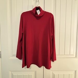 Red Long Sleeve Turtleneck Top